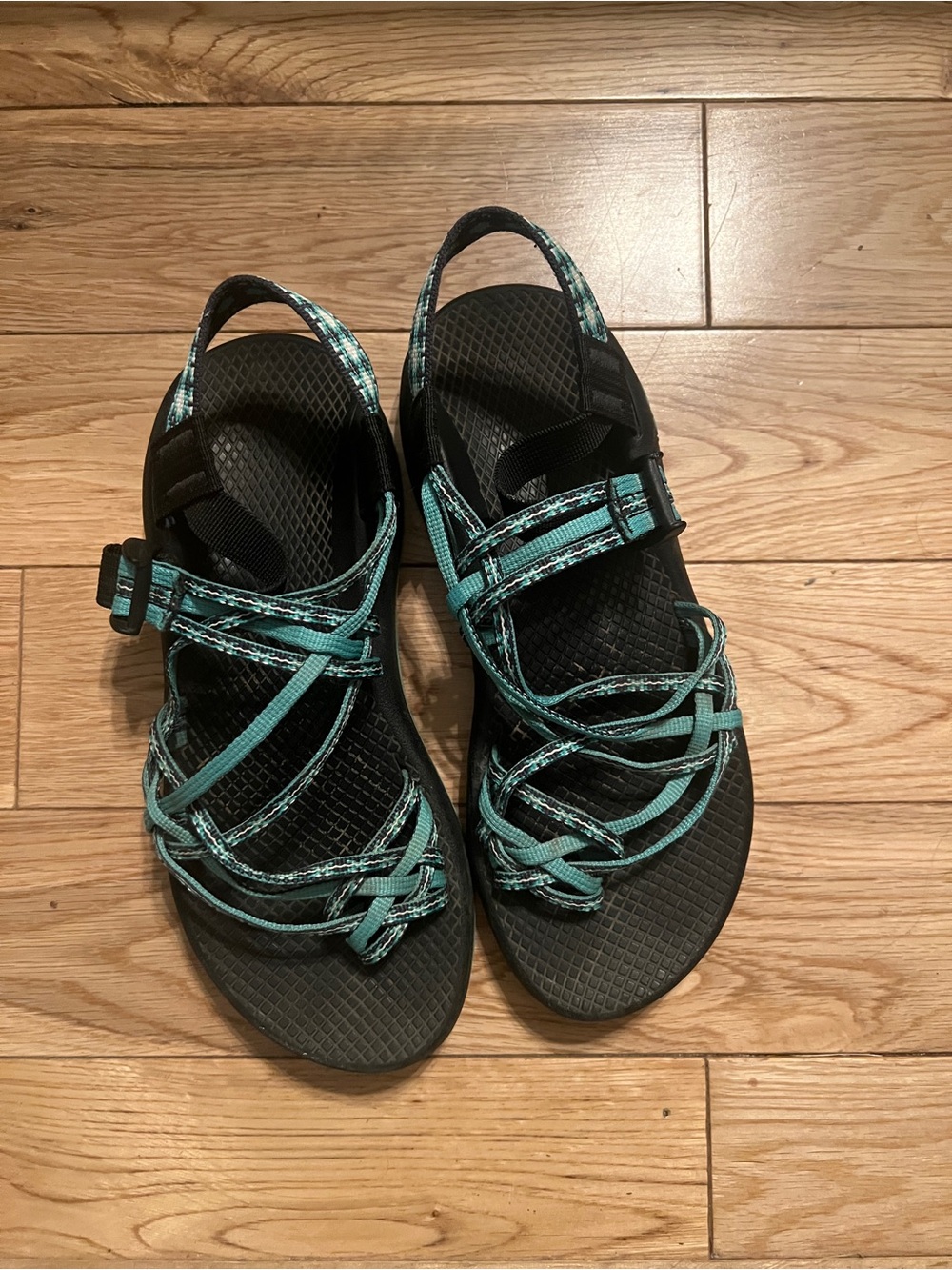 Women's Black & Teal 3 Strap Chacos